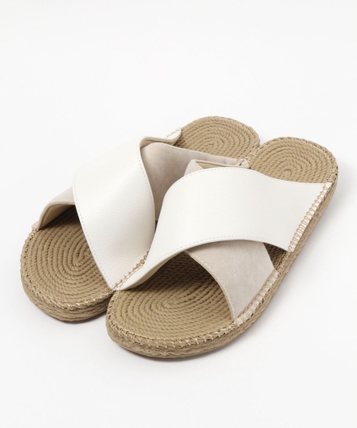 GLOBAL WORK（グローバルワーク）の「エアかるリラックスクロスエスパ/257021（サンダル・メンズ・ホワイト/ブラック・MEDIUM/LARGE）」の4枚目の写真