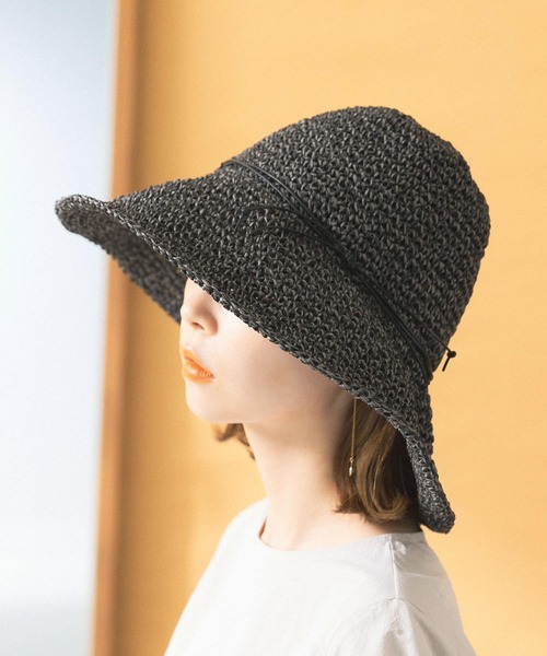 URBAN RESEARCH ROSSO(アーバンリサーチロッソ)の「PAPER HAT(ハット・レディース・ナチュラル/チャコールグレー・FREE)」の2枚目の写真