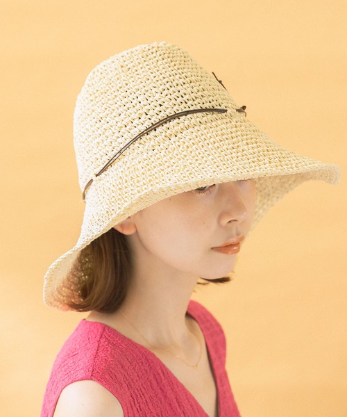 URBAN RESEARCH ROSSO(アーバンリサーチロッソ)の「PAPER HAT(ハット・レディース・ナチュラル/チャコールグレー・FREE)」の4枚目の写真