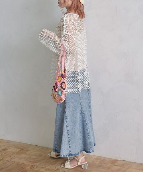 ems excite（エムズエキサイト）の「ビッグメッシュカット（Tシャツ/カットソー・レディース・ブラック/オフホワイト/グリーン・FREE）」の5枚目の写真