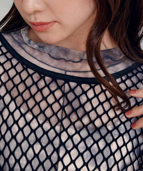 ems excite（エムズエキサイト）の「ビッグメッシュカット（Tシャツ/カットソー・レディース・ブラック/オフホワイト/グリーン・FREE）」の18枚目の写真