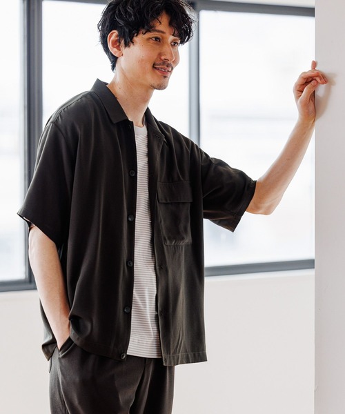 GLOBAL WORK(グローバルワーク)の「ジョーゼットワイドシャツ/271208(シャツ/ブラウス・メンズ・チャコールグレー/グレー/スカイブルー/ネイビー・LARGE/MEDIUM/SMALL)」の1枚目の写真