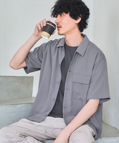 GLOBAL WORK(グローバルワーク)の「ジョーゼットワイドシャツ/271208(シャツ/ブラウス・メンズ・チャコールグレー/グレー/スカイブルー/ネイビー・LARGE/MEDIUM/SMALL)」の3枚目の写真