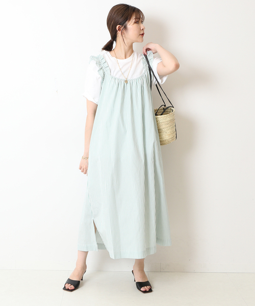 【美品】　JUST FEMALE ストライプキャミワンピース セール】【JUST FEMALE/ジャストフィーメイル 】ストライプ