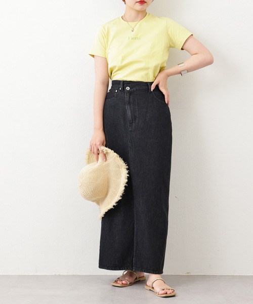 natural couture(ナチュラルクチュール)の「旬のカラーリングが目を惹く ベーシック半袖ロゴT(Tシャツ/カットソー・レディース・イエロー/オフホワイト/ピンク/ブラック・FREE)」の19枚目の写真