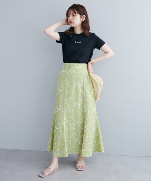 natural couture(ナチュラルクチュール)の「旬のカラーリングが目を惹く ベーシック半袖ロゴT(Tシャツ/カットソー・レディース・イエロー/オフホワイト/ピンク/ブラック・FREE)」の14枚目の写真