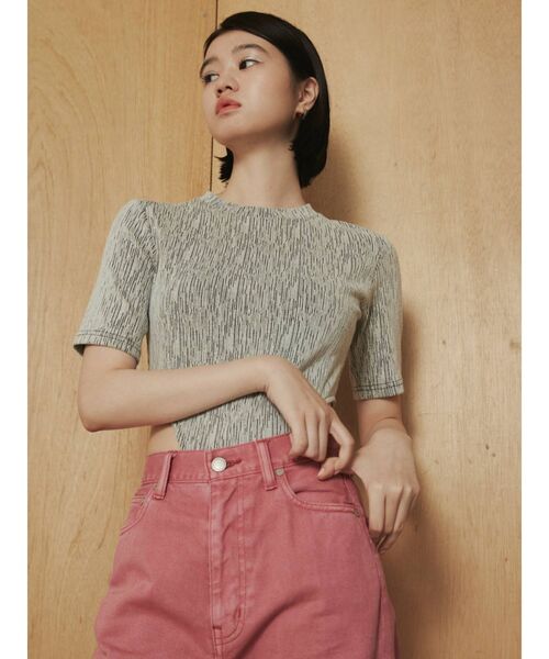 EMODA（エモダ）の「サイドオープンボディスーツ（Tシャツ/カットソー・レディース・グレー/ブラック/ホワイト・FREE）」の5枚目の写真