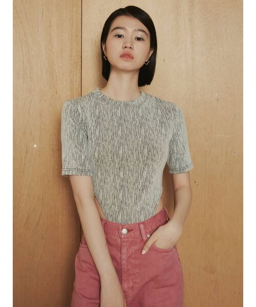 EMODA（エモダ）の「サイドオープンボディスーツ（Tシャツ/カットソー・レディース・グレー/ブラック/ホワイト・FREE）」の6枚目の写真