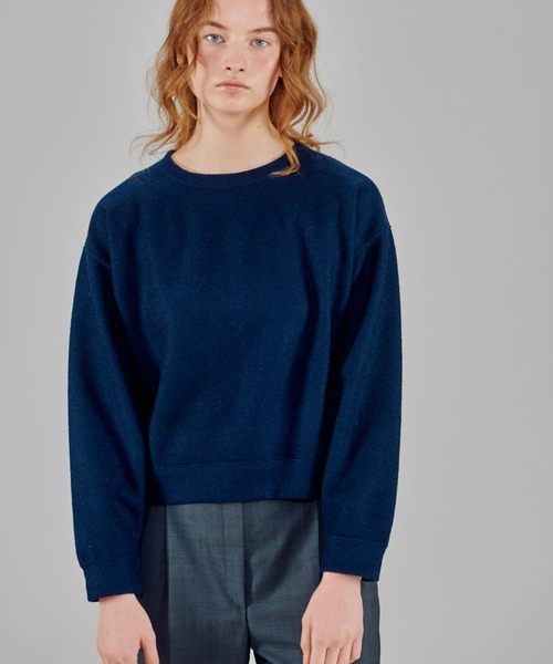 ORCIVAL（オーシバル）の「ORCIVAL/オーシバル　ウールジャージークルーネック プルオーバー　WOOL JERSEY CREW NECK PULLOVER OR-C0160 WJS（ニット/セーター・レディース・ネイビー/グレー・1）」の9枚目の写真