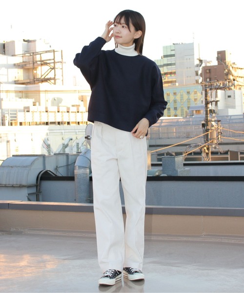 ORCIVAL（オーシバル）の「ORCIVAL/オーシバル　ウールジャージークルーネック プルオーバー　WOOL JERSEY CREW NECK PULLOVER OR-C0160 WJS（ニット/セーター・レディース・ネイビー/グレー・1）」の10枚目の写真