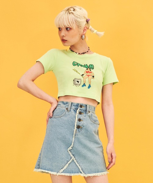 PUNYUS（プニュズ）の「イラストクロップドTシャツ（Tシャツ