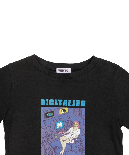 PUNYUS（プニュズ）の「イラストクロップドTシャツ（Tシャツ/カットソー・レディース・ピンク/ブラック/ライム・3/1/2/4）」の9枚目の写真