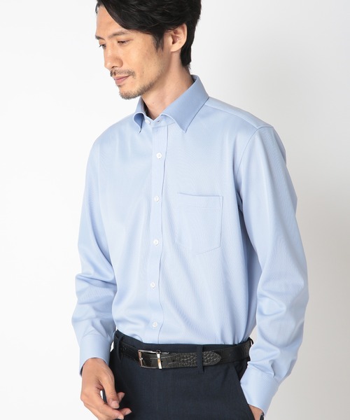 CROWDED CLOSET(クラウデッドクローゼット)の「【吸水速乾 】レギュラースナップボタンダウンシャツ(ビジネスシャツ・メンズ・ホワイト/ネイビー/サックスブルー・01/02/03/04)」の3枚目の写真