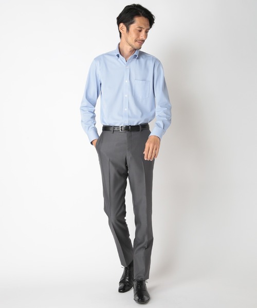 CROWDED CLOSET(クラウデッドクローゼット)の「【吸水速乾 】レギュラースナップボタンダウンシャツ(ビジネスシャツ・メンズ・ホワイト/ネイビー/サックスブルー・01/02/03/04)」の6枚目の写真