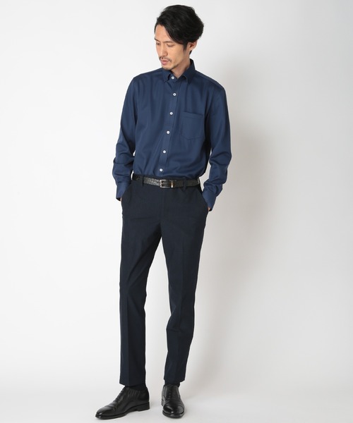 CROWDED CLOSET(クラウデッドクローゼット)の「【吸水速乾 】レギュラースナップボタンダウンシャツ(ビジネスシャツ・メンズ・ホワイト/ネイビー/サックスブルー・01/02/03/04)」の8枚目の写真