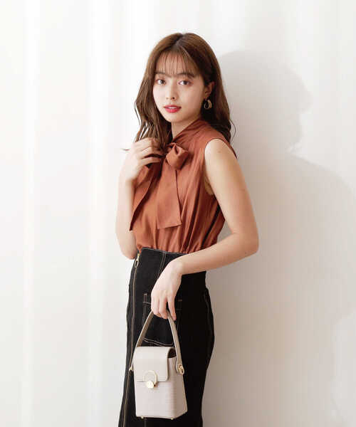 PROPORTION BODY DRESSING（プロポーションボディドレッシング）の「シアーリボンブラウス / 1212210500（シャツ/ブラウス・レディース・ブラック/ブラウン・FREE）」の2枚目の写真