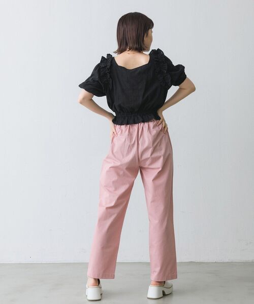 RETRO GIRL(レトロガール)の「肩フリルシャーリングBL(シャツ/ブラウス・レディース・ブラック/オフホワイト/ピンク・FREE)」の12枚目の写真