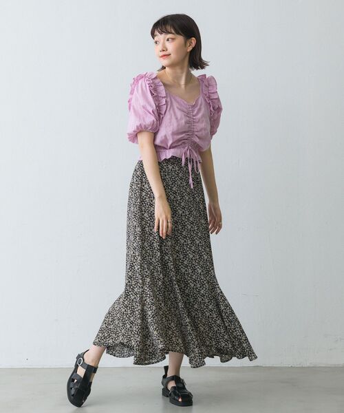 RETRO GIRL(レトロガール)の「肩フリルシャーリングBL(シャツ/ブラウス・レディース・ブラック/オフホワイト/ピンク・FREE)」の19枚目の写真