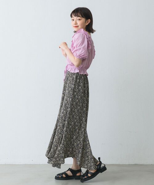 RETRO GIRL(レトロガール)の「肩フリルシャーリングBL(シャツ/ブラウス・レディース・ブラック/オフホワイト/ピンク・FREE)」の22枚目の写真