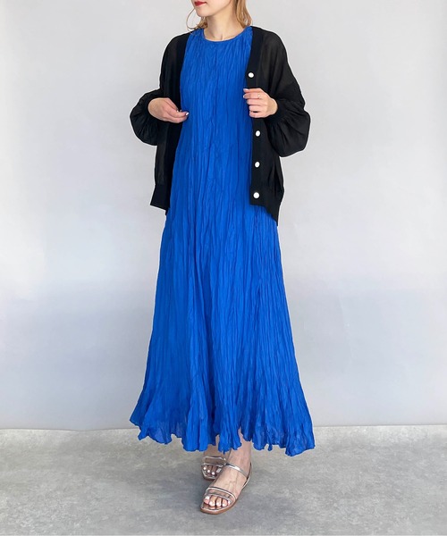 PICCIN（ピッチン）の「シースルーシャーリングカーディガン（カーディガン/ボレロ・レディース・ブラック/ベージュ/カーキ・M）」の9枚目の写真