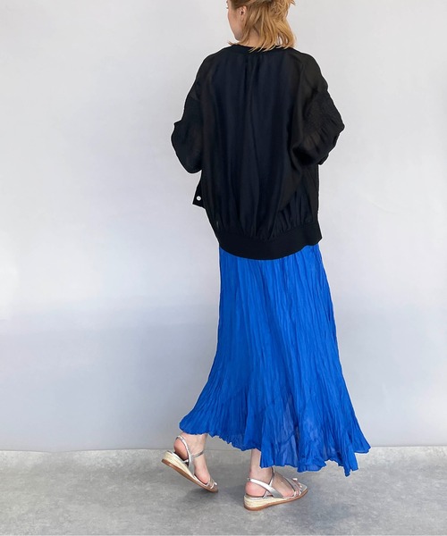 PICCIN（ピッチン）の「シースルーシャーリングカーディガン（カーディガン/ボレロ・レディース・ブラック/ベージュ/カーキ・M）」の14枚目の写真