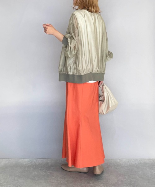 PICCIN（ピッチン）の「シースルーシャーリングカーディガン（カーディガン/ボレロ・レディース・ブラック/ベージュ/カーキ・M）」の21枚目の写真