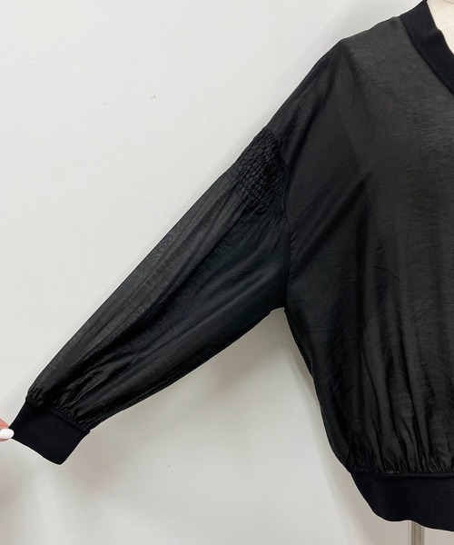 PICCIN（ピッチン）の「シースルーシャーリングカーディガン（カーディガン/ボレロ・レディース・ブラック/ベージュ/カーキ・M）」の13枚目の写真