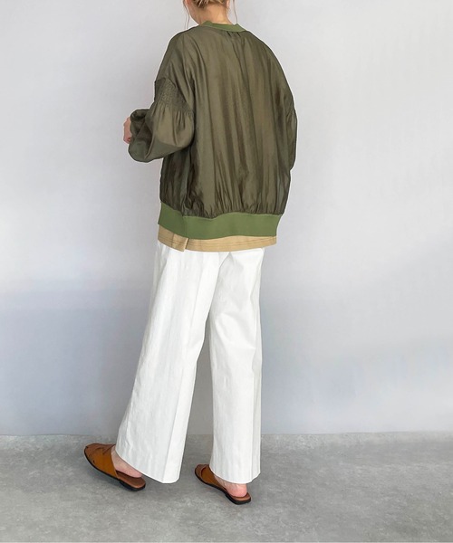 PICCIN（ピッチン）の「シースルーシャーリングカーディガン（カーディガン/ボレロ・レディース・ブラック/ベージュ/カーキ・M）」の22枚目の写真