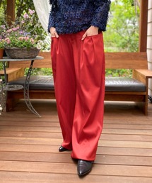 AVIE | タックデザインサテンワイドパンツ(その他パンツ)