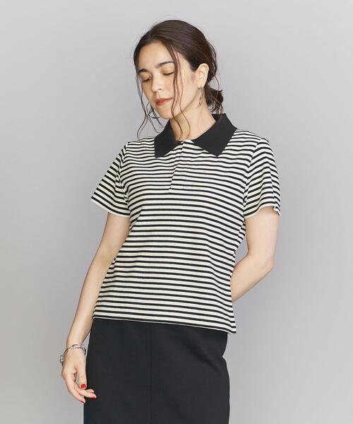 BEAUTY&YOUTH UNITED ARROWS(ビューティーアンドユースユナイテッドアローズ)の「コットン 畦 ポロシャツ -ウォッシャブル-(ポロシャツ・レディース・ブラック/その他1/その他2・FREE)」の2枚目の写真