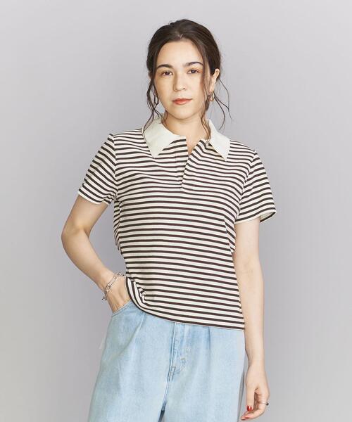 BEAUTY&YOUTH UNITED ARROWS(ビューティーアンドユースユナイテッドアローズ)の「コットン 畦 ポロシャツ -ウォッシャブル-(ポロシャツ・レディース・ブラック/その他1/その他2・FREE)」の3枚目の写真