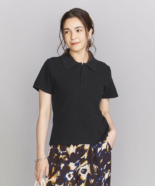 BEAUTY&YOUTH UNITED ARROWS(ビューティーアンドユースユナイテッドアローズ)の「コットン 畦 ポロシャツ -ウォッシャブル-(ポロシャツ・レディース・ブラック/その他1/その他2・FREE)」の7枚目の写真