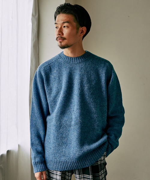 417 EDIFICE（フォーワンセブンエディフィス）の「【Shaggy dog/シャギードッグ】ブリティッシュライク ウールニット（ニット/セーター・メンズ・ホワイト/ブラウン/ネイビー/グレー/グリーン/ブルー/オレンジ・MEDIUM/LARGE）」の6枚目の写真