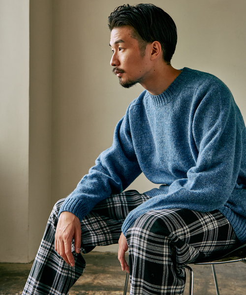 417 EDIFICE（フォーワンセブンエディフィス）の「【Shaggy dog/シャギードッグ】ブリティッシュライク ウールニット（ニット/セーター・メンズ・ホワイト/ブラウン/ネイビー/グレー/グリーン/ブルー/オレンジ・MEDIUM/LARGE）」の9枚目の写真