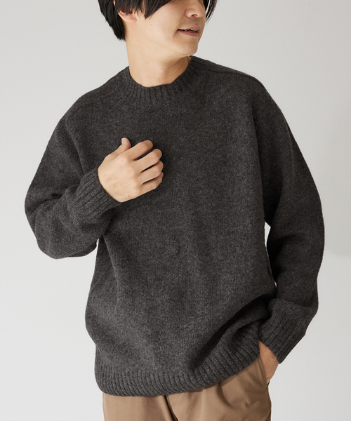 417 EDIFICE（フォーワンセブンエディフィス）の「【Shaggy dog/シャギードッグ】ブリティッシュライク ウールニット（ニット/セーター・メンズ・ホワイト/ブラウン/ネイビー/グレー/グリーン/ブルー/オレンジ・MEDIUM/LARGE）」の12枚目の写真