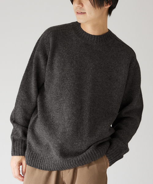 417 EDIFICE（フォーワンセブンエディフィス）の「【Shaggy dog/シャギードッグ】ブリティッシュライク ウールニット（ニット/セーター・メンズ・ホワイト/ブラウン/ネイビー/グレー/グリーン/ブルー/オレンジ・MEDIUM/LARGE）」の13枚目の写真