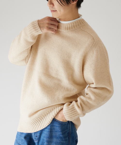 417 EDIFICE（フォーワンセブンエディフィス）の「【Shaggy dog/シャギードッグ】ブリティッシュライク ウールニット（ニット/セーター・メンズ・ホワイト/ブラウン/ネイビー/グレー/グリーン/ブルー/オレンジ・MEDIUM/LARGE）」の17枚目の写真