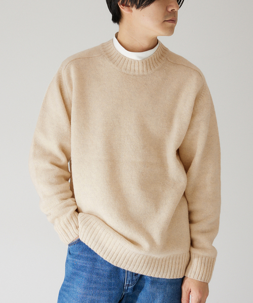 417 EDIFICE（フォーワンセブンエディフィス）の「【Shaggy dog/シャギードッグ】ブリティッシュライク ウールニット（ニット/セーター・メンズ・ホワイト/ブラウン/ネイビー/グレー/グリーン/ブルー/オレンジ・MEDIUM/LARGE）」の19枚目の写真