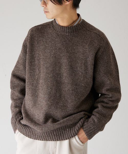 417 EDIFICE（フォーワンセブンエディフィス）の「【Shaggy dog/シャギードッグ】ブリティッシュライク ウールニット（ニット/セーター・メンズ・ホワイト/ブラウン/ネイビー/グレー/グリーン/ブルー/オレンジ・MEDIUM/LARGE）」の21枚目の写真