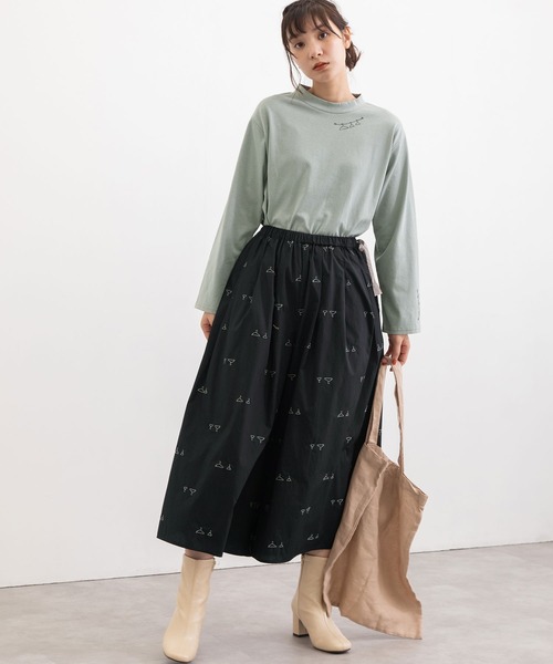 POU DOU DOU（プードゥドゥ）の「hanger刺繍ローンタックキュロット（その他パンツ・レディース・ブラック/グリーン/グレー系その他・3）」の9枚目の写真