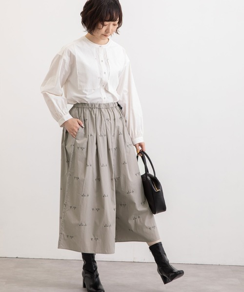 POU DOU DOU（プードゥドゥ）の「hanger刺繍ローンタックキュロット（その他パンツ・レディース・ブラック/グリーン/グレー系その他・3）」の17枚目の写真