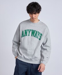 Champion | 【SHIPS any別注】Champion: ANYロゴ カレッジプリント クルーネック スウェット◇(スウェット)