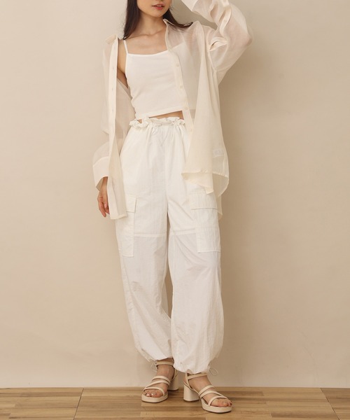 one after another NICE CLAUP（ワンアフターアナザーナイスクラップ）の「アームカバーやレイヤードスタイルも合わせやすい。マルチWAYロングシアーシャツ（シャツ/ブラウス・レディース・グレイッシュベージュ/モカ/アイボリー/ピンクベージュ/ストライプ・FREE）」の19枚目の写真