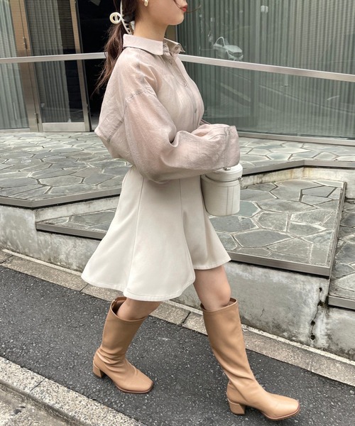 one after another NICE CLAUP（ワンアフターアナザーナイスクラップ）の「アームカバーやレイヤードスタイルも合わせやすい。マルチWAYロングシアーシャツ（シャツ/ブラウス・レディース・グレイッシュベージュ/モカ/アイボリー/ピンクベージュ/ストライプ・FREE）」の12枚目の写真