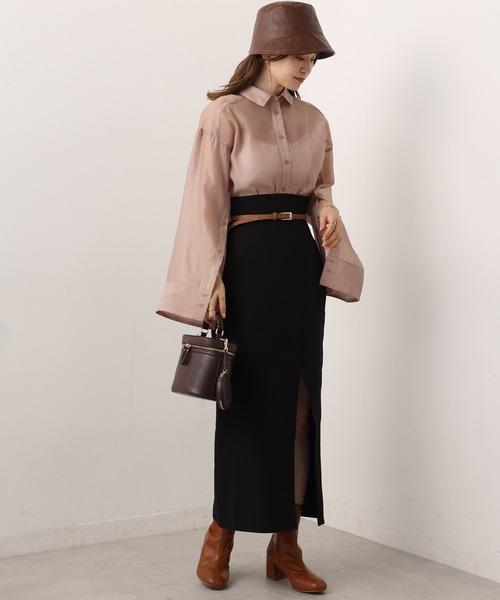 one after another NICE CLAUP（ワンアフターアナザーナイスクラップ）の「アームカバーやレイヤードスタイルも合わせやすい。マルチWAYロングシアーシャツ（シャツ/ブラウス・レディース・グレイッシュベージュ/モカ/アイボリー/ピンクベージュ/ストライプ・FREE）」の20枚目の写真