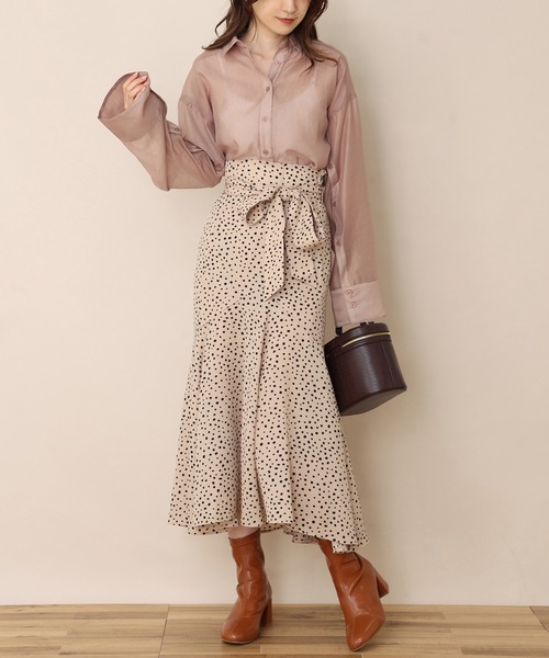 one after another NICE CLAUP（ワンアフターアナザーナイスクラップ）の「アームカバーやレイヤードスタイルも合わせやすい。マルチWAYロングシアーシャツ（シャツ/ブラウス・レディース・グレイッシュベージュ/モカ/アイボリー/ピンクベージュ/ストライプ・FREE）」の22枚目の写真