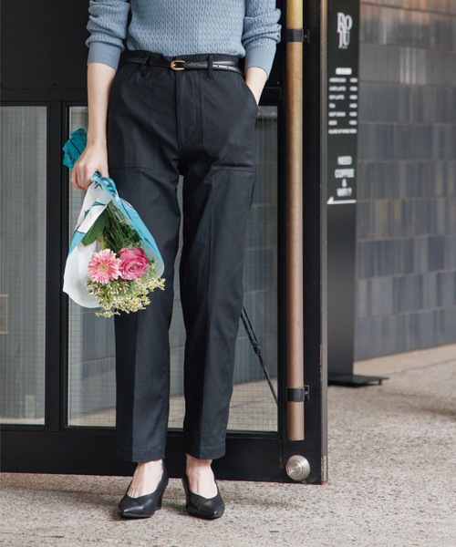 OPAQUE.CLIP（オペークドットクリップ）の「◆オーガニックコットン ベイカーパンツ【WEB限定サイズ】（その他パンツ・レディース・ブラック/カーキ/サンドベージュ・40/38/42/36/34）」の2枚目の写真