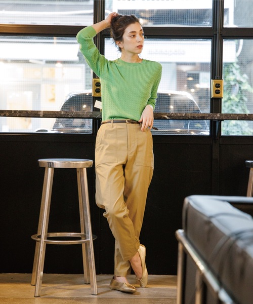 OPAQUE.CLIP（オペークドットクリップ）の「◆オーガニックコットン ベイカーパンツ【WEB限定サイズ】（その他パンツ・レディース・ブラック/カーキ/サンドベージュ・40/38/42/36/34）」の6枚目の写真