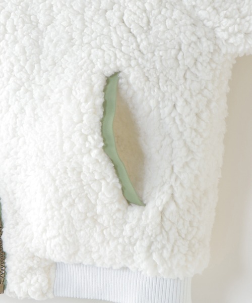 ikka（イッカ）の「【キッズ】リバーシブルフードボアブルゾン（120~160cm）（ブルゾン・キッズ・ベージュ/チャコールグレー/オリーブ・130/140/150/160/120）」の17枚目の写真