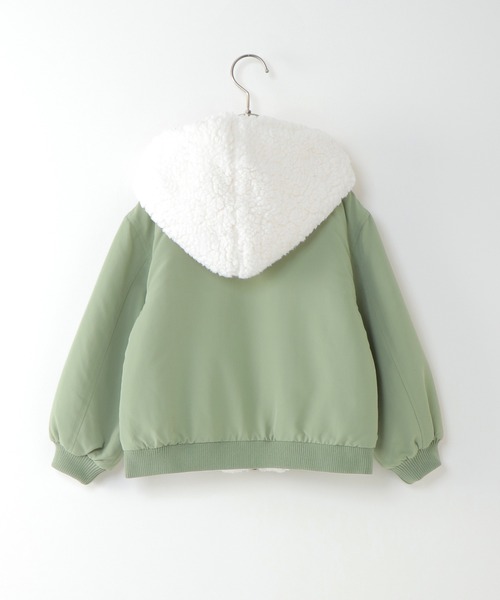 ikka（イッカ）の「【キッズ】リバーシブルフードボアブルゾン（120~160cm）（ブルゾン・キッズ・ベージュ/チャコールグレー/オリーブ・130/140/150/160/120）」の4枚目の写真